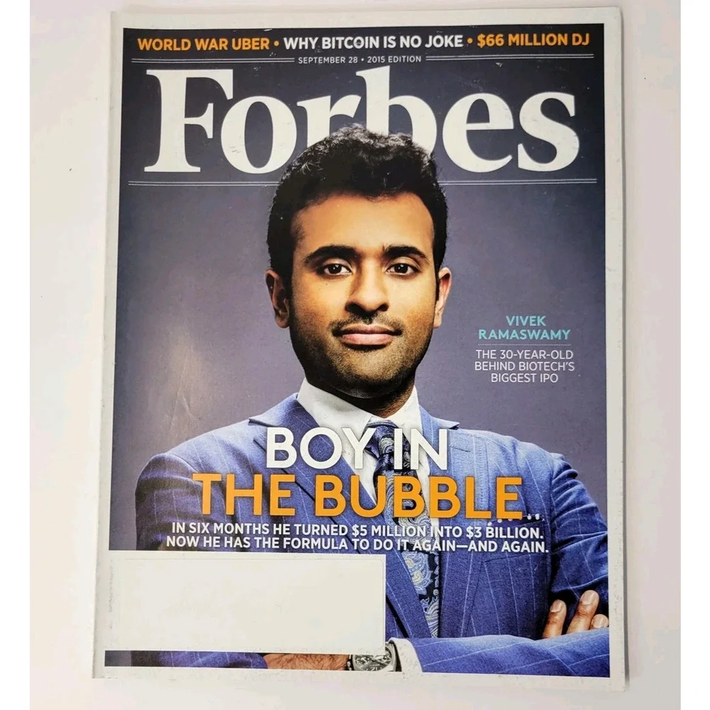 Forbes Magazine September 28 2015‎ Boy In The Bubble Business Finance Back Issue